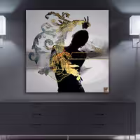 تابلوی نور از پس تاریکی درون، ای من و از من پنهان ز تاریکی خود ز خود برویان جان گالری چارگوش مدل 2218