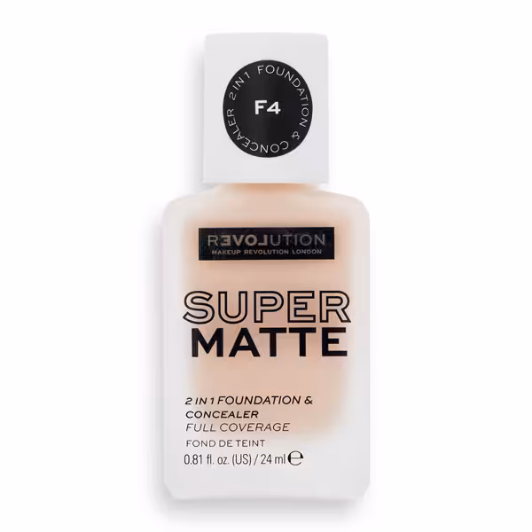 کرم پودر و کانسیلر دو کاره رولوشن مدل Super Matte شماره F4 حجم 24 میل