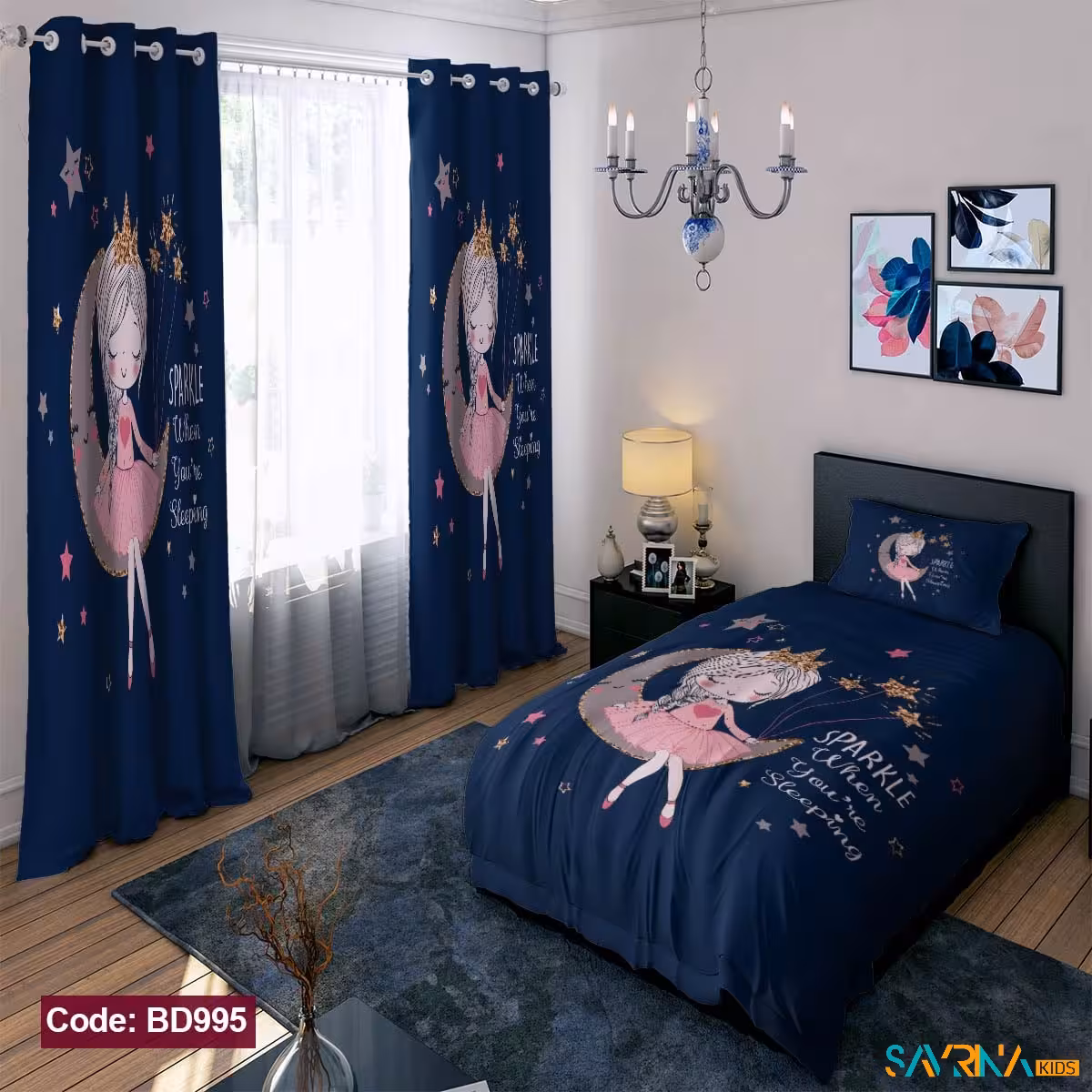 ست اتاق خواب دخترانه طرح دختر فرشته کد BD995