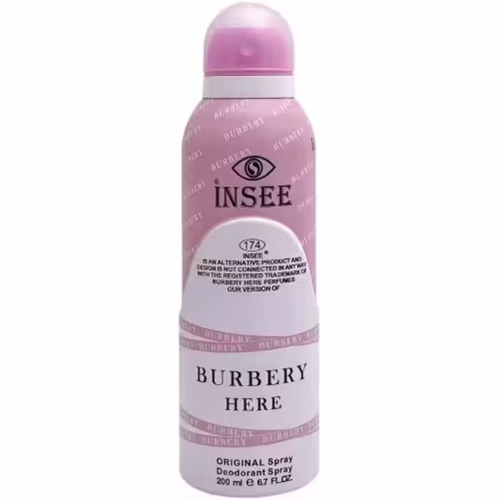 اسپری بدن زنانه اینسی مدل BURBERY HERE حجم 200 میل