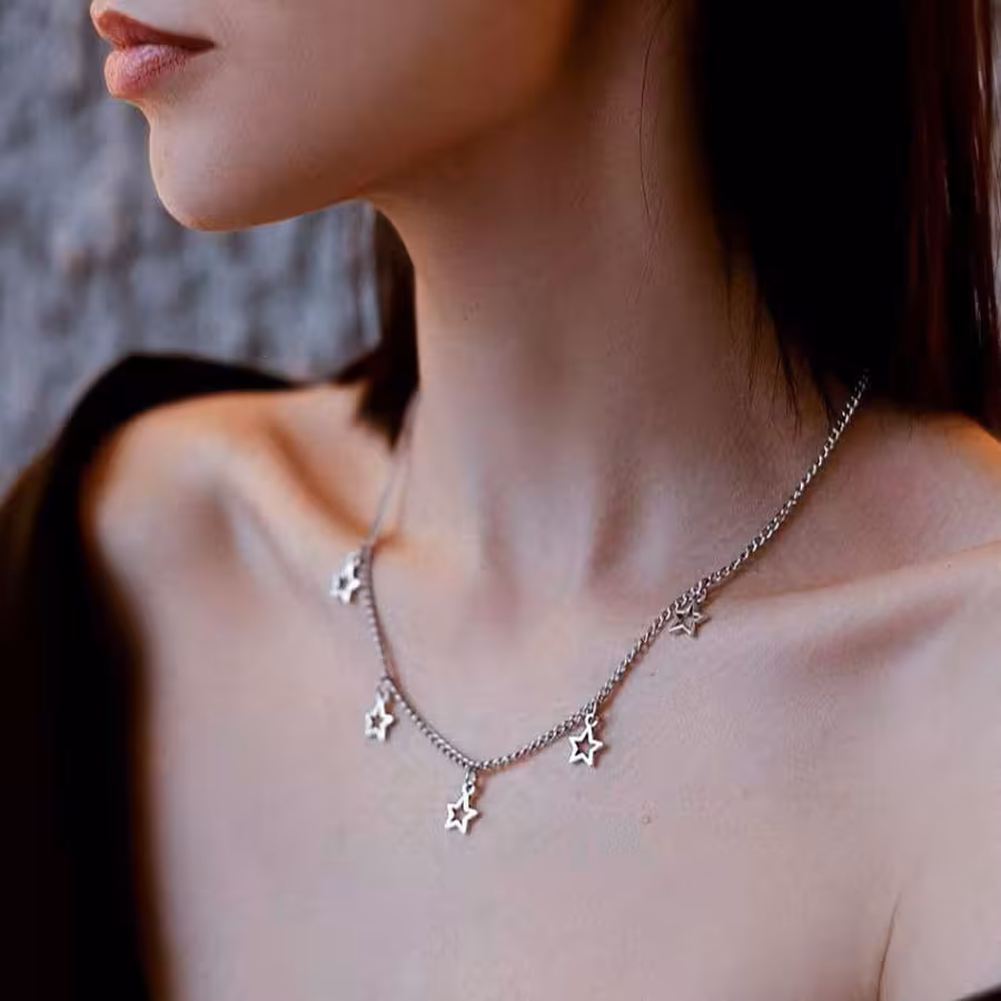 گردنبند کارتیر سوپر تراش با پنج ستاره