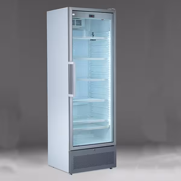 یخچال ایستاده زیمان 70 سانتی درب شیشه قاب آلمینیومی