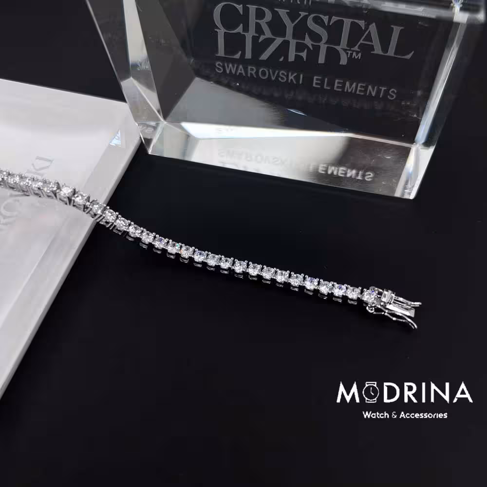 دستبند تنیسی کریستال سواروسکی 18 سانت Swarovski