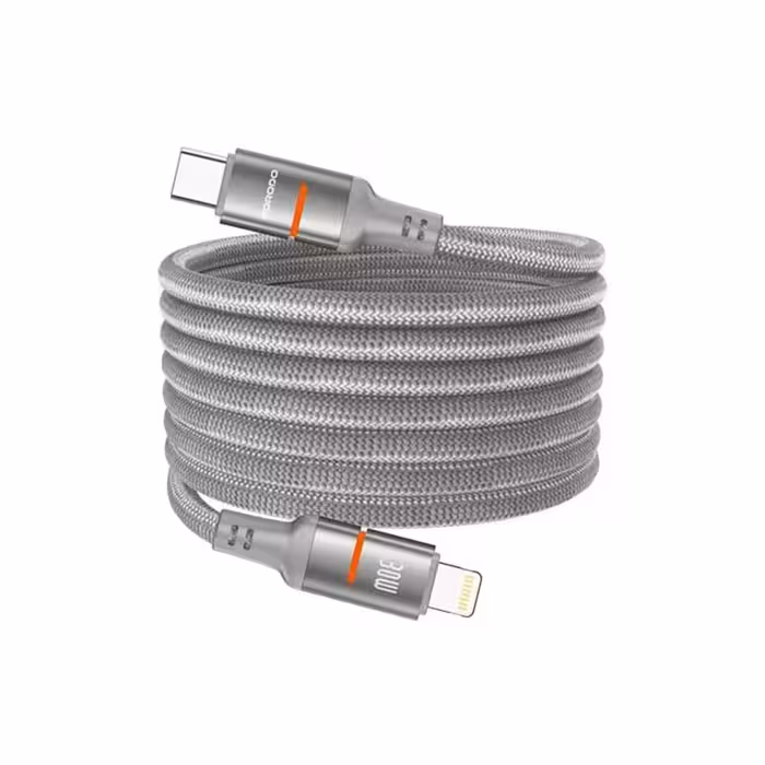 کابل شارژ تایپ سی به لایتنینگ پرودو Porodo PD-CBL0030 30W Type-C to Lightning Magnetic Braided Cable 1.2M