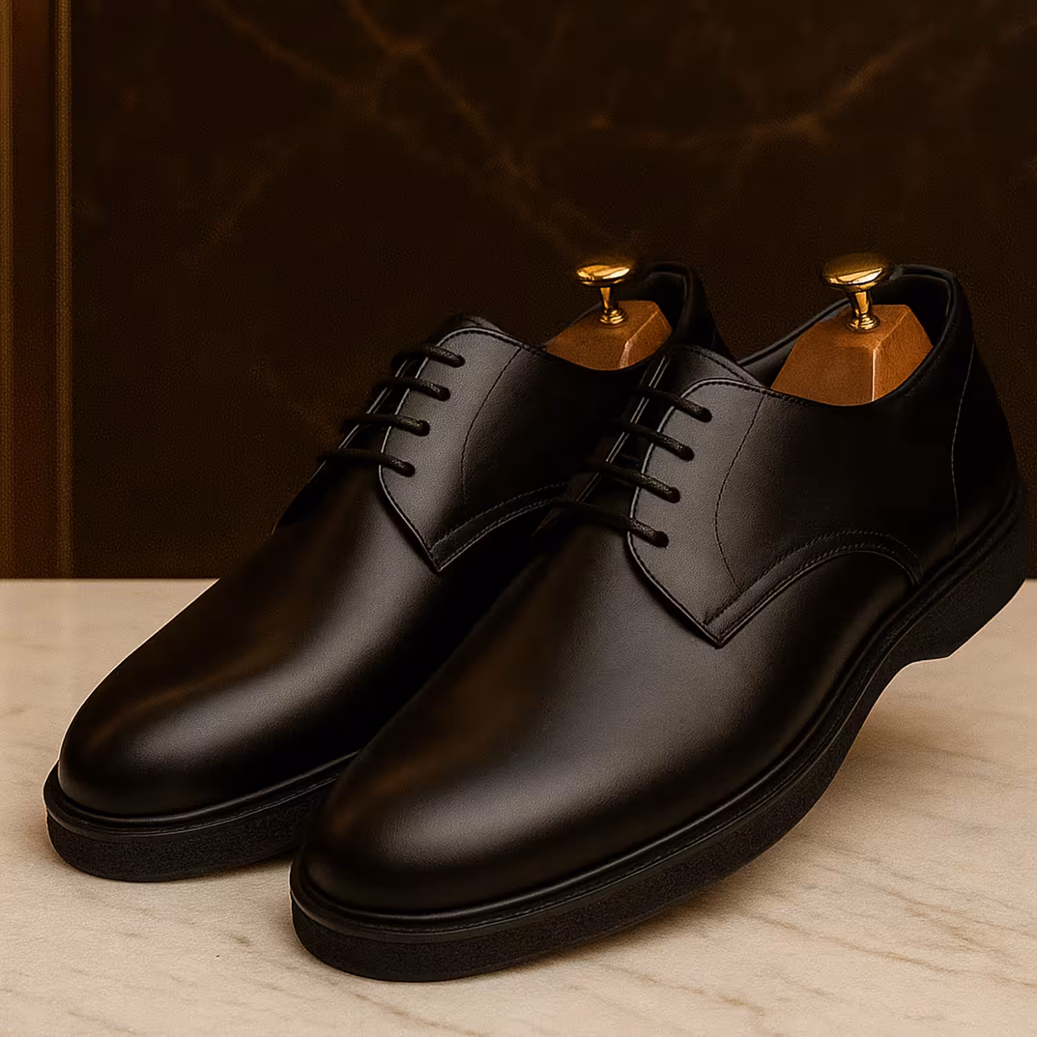 کفش چرم مردانه اسپرت کد SP012BK رنگی مشکی