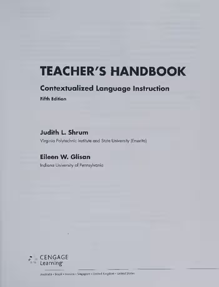 خرید و دانلود نسخه کامل کتاب Teacher's Handbook: Contextualized Language Instruction