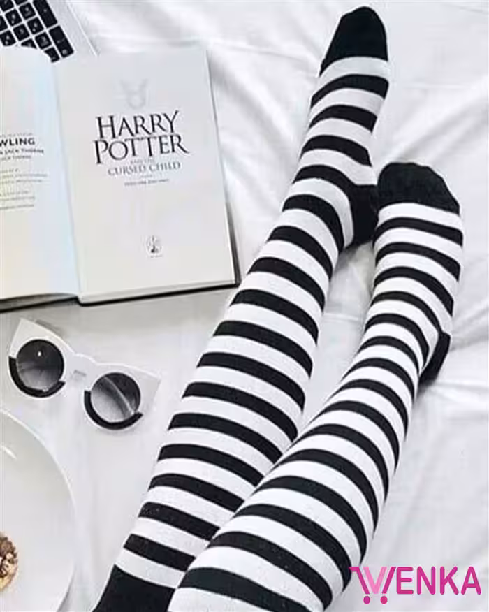 جوراب بالا زانو طرح راه راه