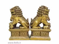 مجسمه شیر چینی برنز (جفت) - کد 4