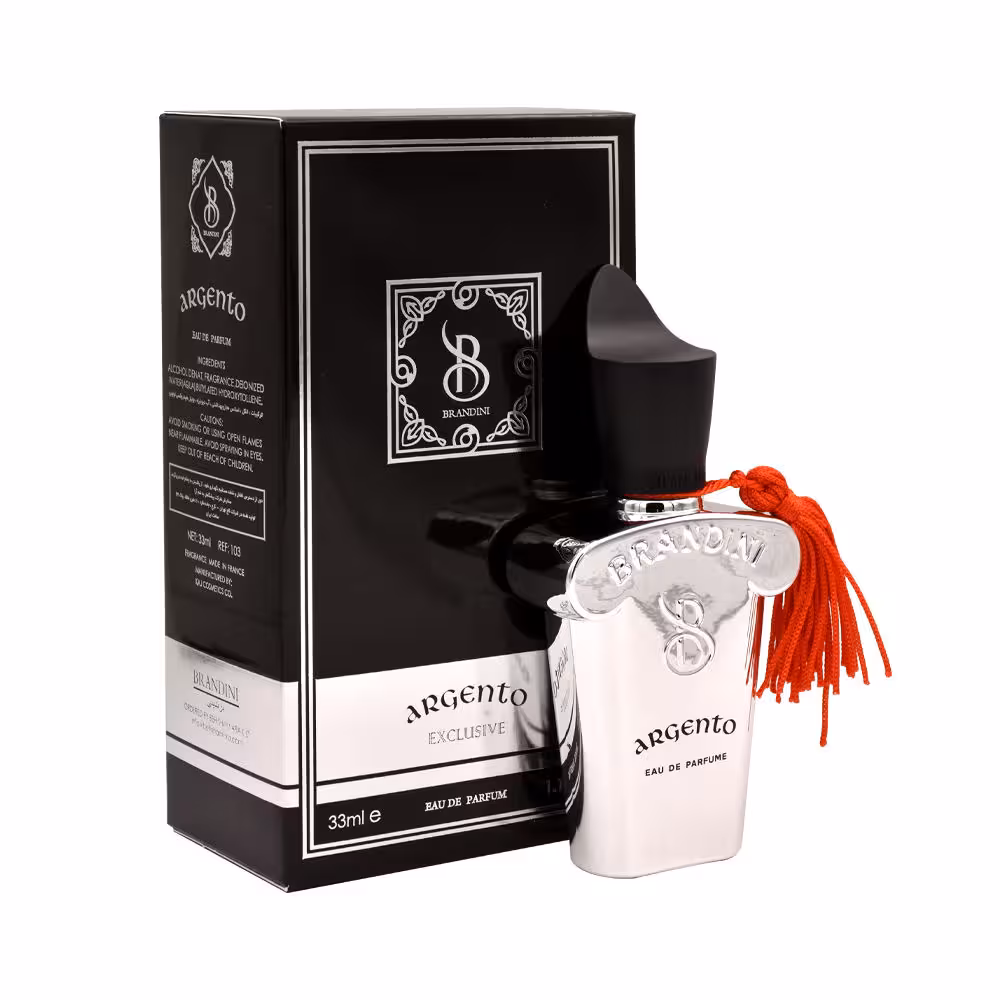 عطر جیبی زنانه و مردانه برندینی مدل آرجنتو Argento حجم 33 میلی لیتر | Brandini Argento Eau De Parfum for women and men 33 ml