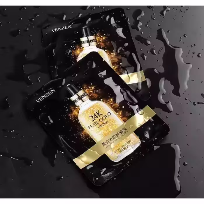 ماسک آبرسان ورقه ای صورت طلای خالص ونزن Venzen 24k Pure Gold