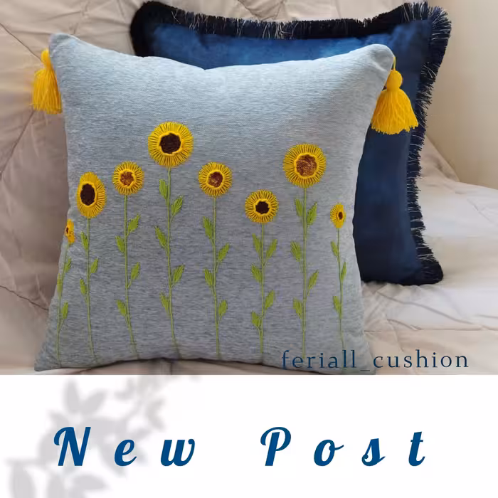 کاور کوسن های آبی رنگ 4 عددی