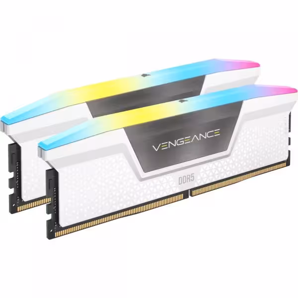 رم دسکتاپ کورسیر دوکاناله Corsair Vengeance RGB DDR5 64GB 5600MHZ White