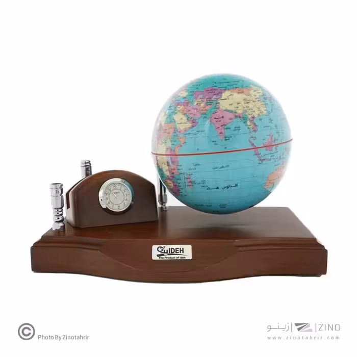 کره جغرافیایی سایز14 پایه چوبی معلق ایده کد130