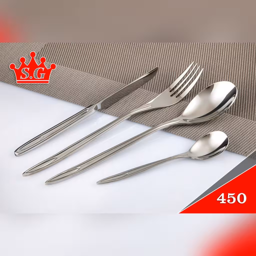 سرویس قاشق چنگال 105 پارچه 18 نفزه اس جی مدل 450s
