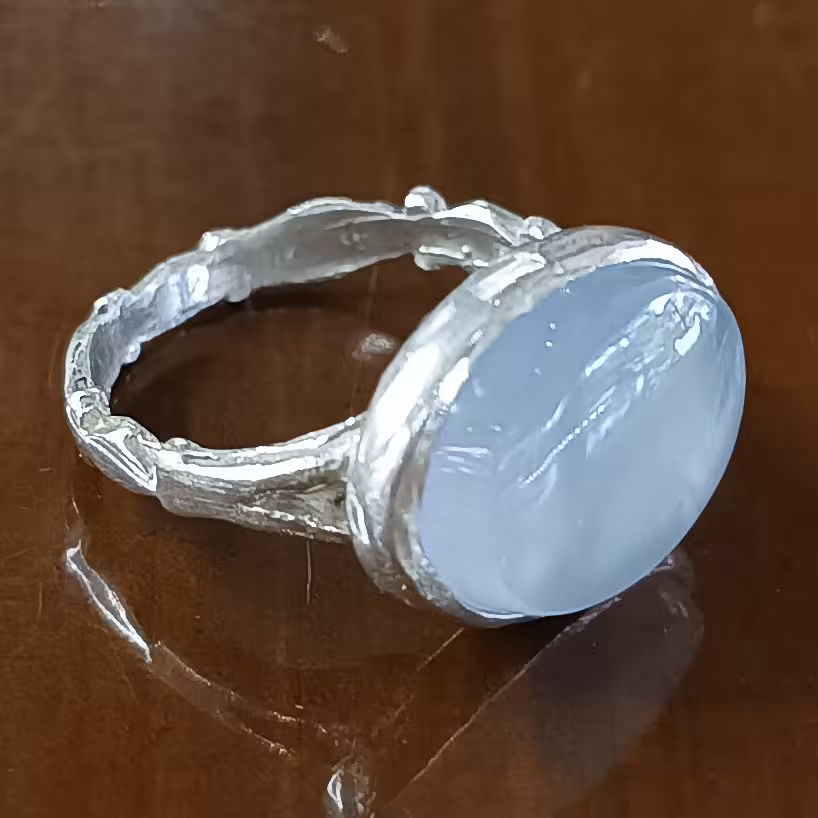 انگشتر عقیق یمن سوسنی  کبود رکاب صفوی