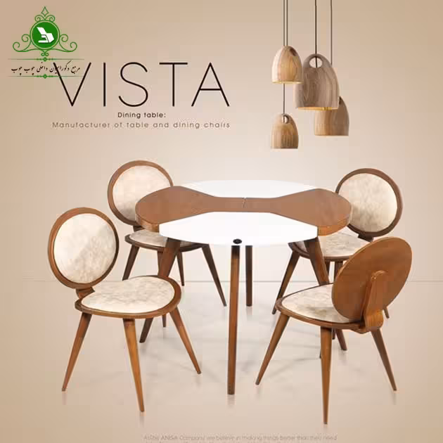 میز و صندلی چهار نفره مدل ویستا