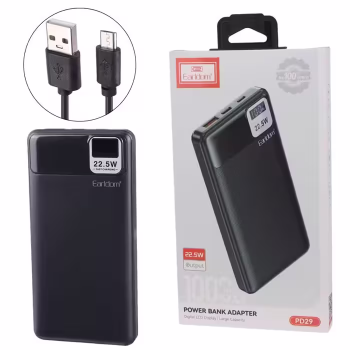 پاور بانک فست شارژ ارلدام ET-PD29 PD 22.5W ظرفیت 10000 میلی آمپر ساعت