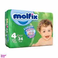 پوشک بچه مولفیکس سایز 4 بزرگ بسته 34 عددی