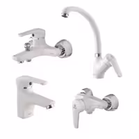 ست شیرالات شیبه مدل مهتاب سفید کروم(ارسال رایگان)