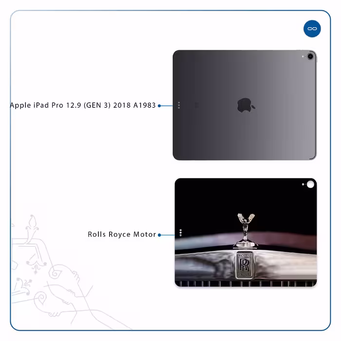 برچسب پوششی ماهوت مدل Rolls-Royce Motor مناسب برای تبلت اپل iPad Pro 12.9 (GEN 3) 2018 A1983