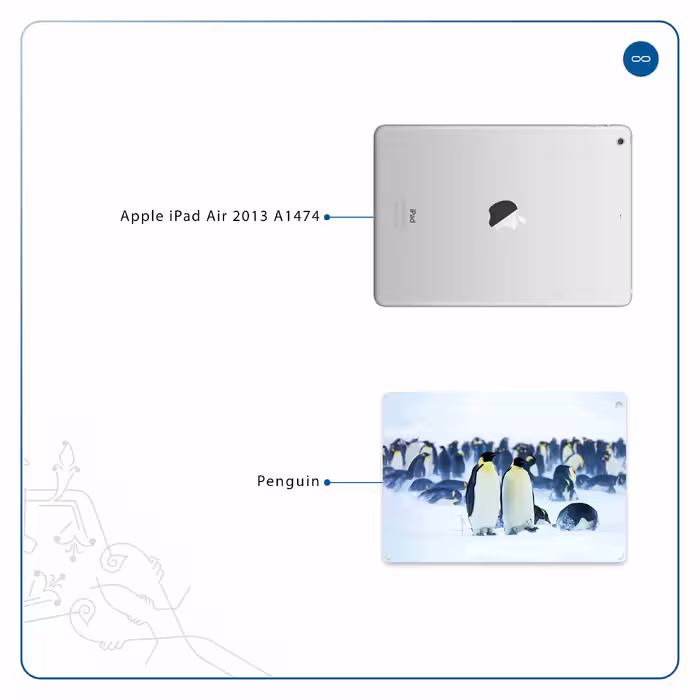 برچسب پوششی ماهوت مدل Penguin مناسب برای تبلت اپل iPad Air 2013 A1474