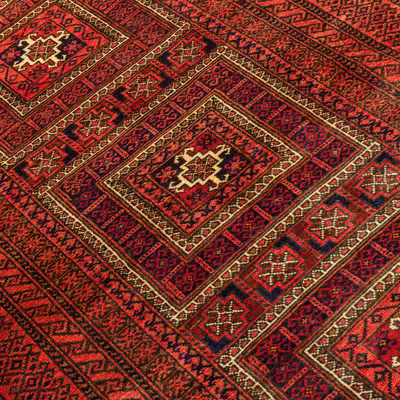 فرش دستبافت دو و نیم متری مدل نقشه بلوچ  کد 34.2835