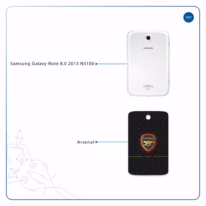 برچسب پوششی ماهوت مدل Arsenal مناسب برای تبلت سامسونگ Galaxy Note 8.0 2013 N5100