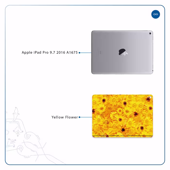 برچسب پوششی ماهوت مدل Yellow-Flower مناسب برای تبلت اپل iPad Pro 9.7 2016 A1675