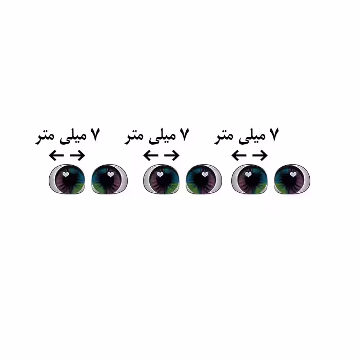 چشم عروسک مدل رزینی 7 میل کد 6 مجموعه 60 عددی