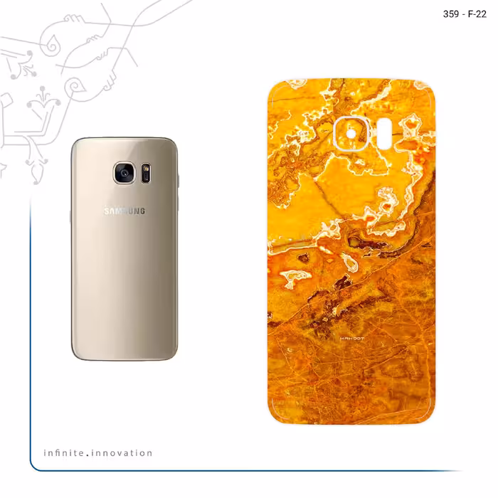 برچسب پوششی ماهوت مدل Gold Marble مناسب برای گوشی موبایل سامسونگ Galaxy S7 Edge