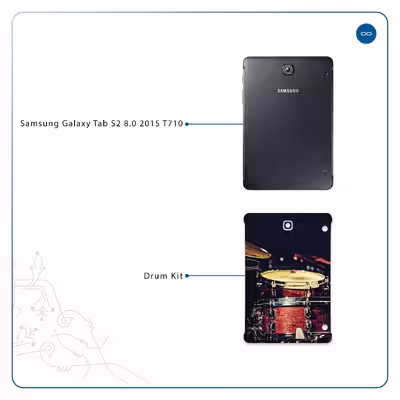 برچسب پوششی ماهوت مدل Drum Kit مناسب برای تبلت سامسونگ Galaxy Tab S2 8.0 2015 T710