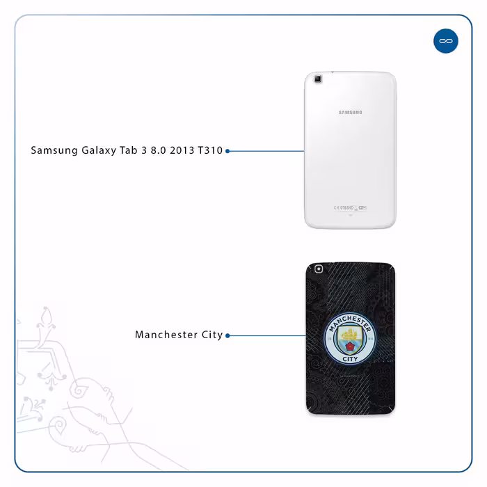 برچسب پوششی ماهوت مدل Manchester-City مناسب برای تبلت سامسونگ Galaxy Tab 3 8.0 2013 T310