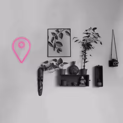 چراغ دیواری نئون دیزاین طرح Location_PN