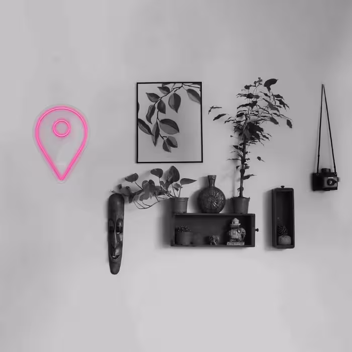 چراغ دیواری نئون دیزاین طرح Location_PN