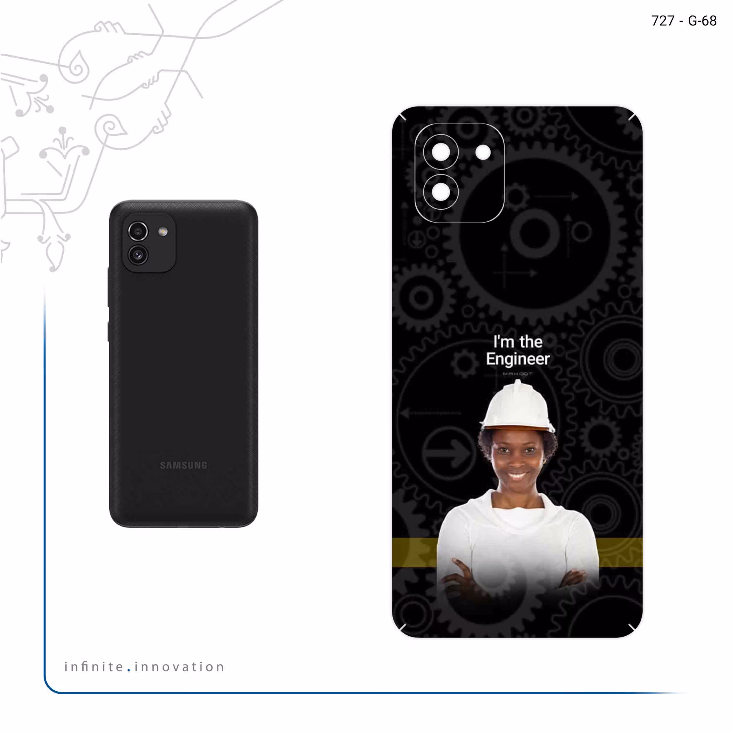 برچسب پوششی ماهوت مدل Engineer مناسب برای گوشی موبایل سامسونگ Galaxy A03