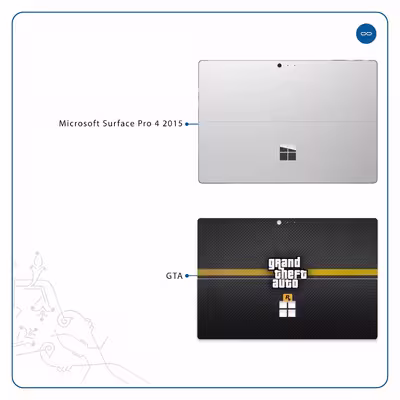 برچسب پوششی ماهوت مدل Gta-Game مناسب برای تبلت مایکروسافت Surface Pro 4 2015
