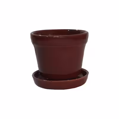 گلدان سفالی کد 4 به همراه زیر گلدانی