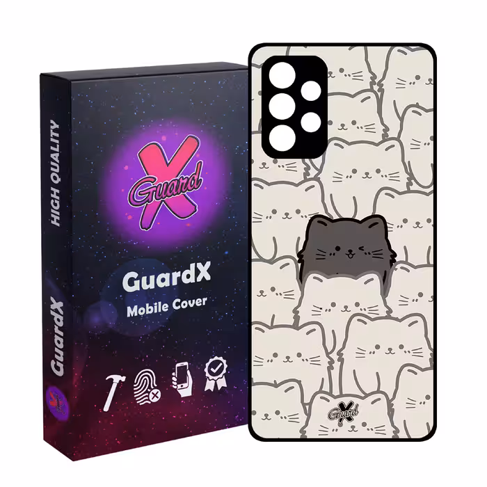 کاور گارد ایکس طرح گربه مدل Glass10545 مناسب برای گوشی موبایل سامسونگ Galaxy A32 4G