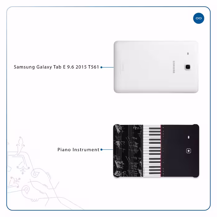 برچسب پوششی ماهوت مدل Piano-Instrument مناسب برای تبلت سامسونگ Galaxy Tab E 9.6 2015 T561