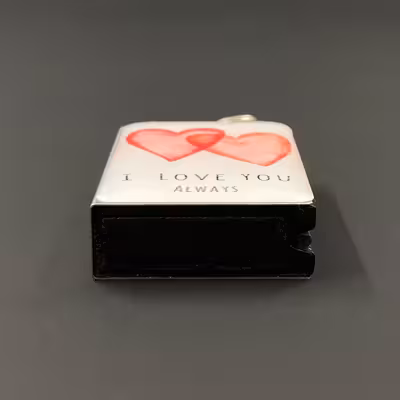 فندک مدل کبریتی طرح دوقلب عاشق کد DKD-744