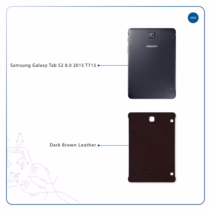 برچسب پوششی ماهوت مدل Dark-Brown-Leather مناسب برای تبلت سامسونگ Galaxy Tab S2 8.0 2015 T715