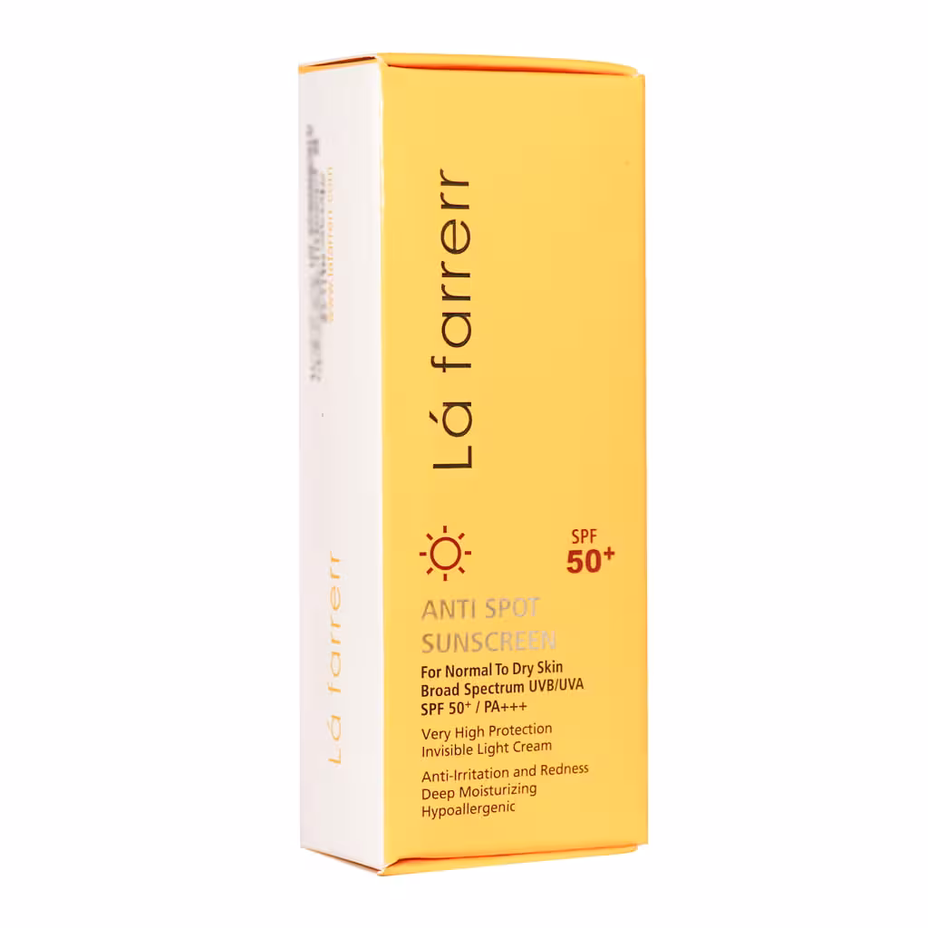 ضدآفتاب و ضدلک بی رنگ پوست خشک spf50 لافارر