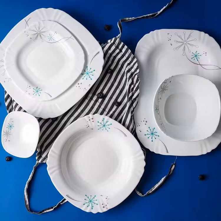 سرویس غذا خوری 40 پارچه اوپال هومیت طرح هانی آبی مربع