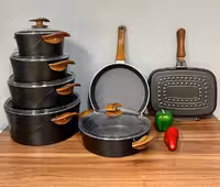 سرویس قابلمه 13 پارچه گرانیتی بیزیم bizim رنگ مشکی مات