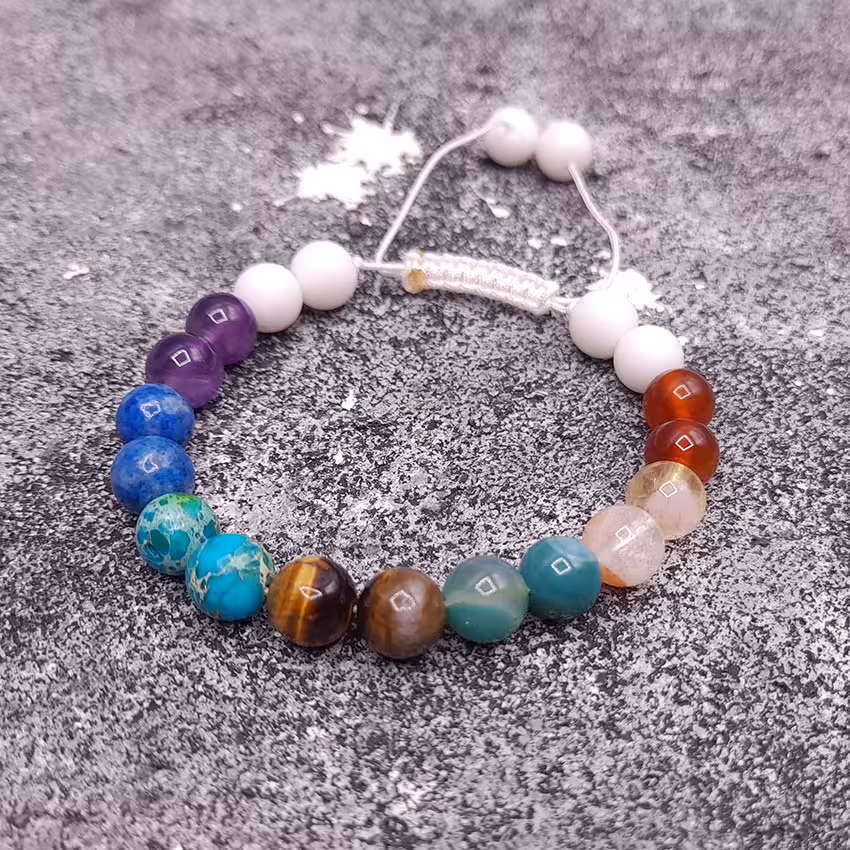 دستبند سنگ هفت سنگ و اونیکس کد 310129