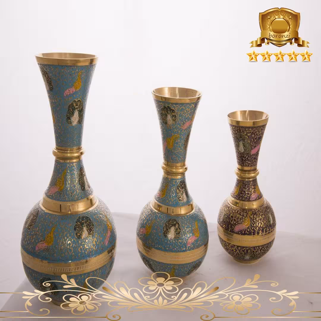 گلدان برنجی ته گرد کد 1108-1109-1110