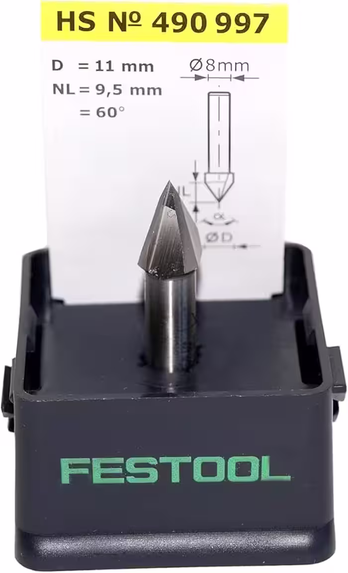 روتر V-Nut HS S8 D11/9,5/60° فستول