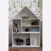 کتابخانه ی رومیزی طرح خانه (توجه لبه های کار سیاه میشه)