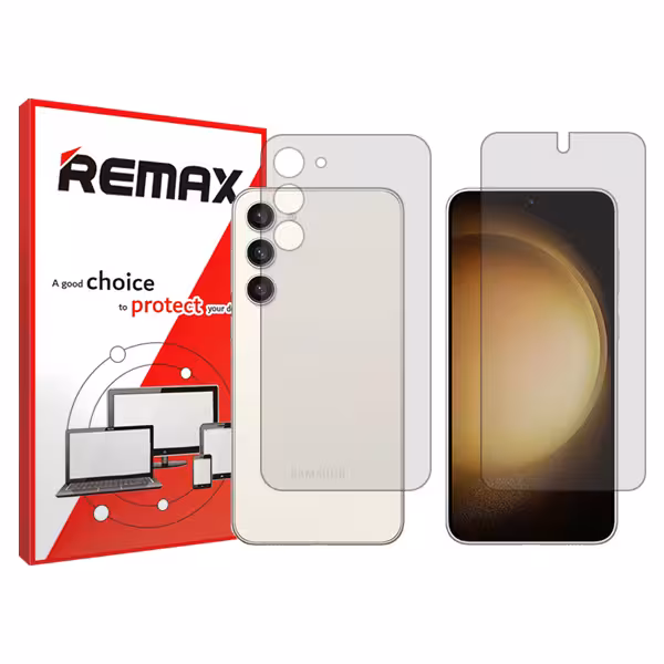 گلس صفحه نمایش و پشت گوشی سامسونگ Galaxy S24 مدل شفاف برند ریمکس کد SS