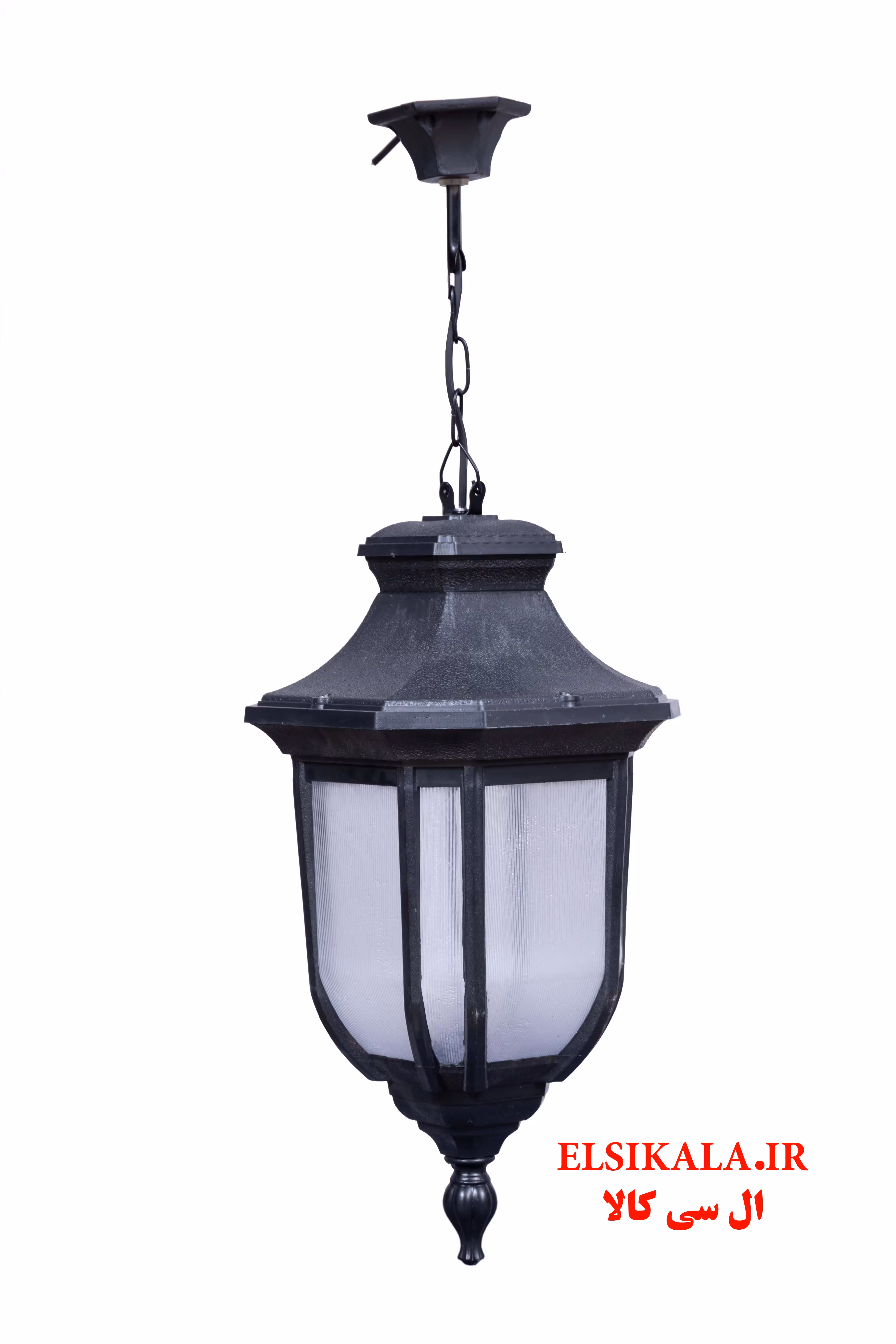 چراغ حیاطی مدل زرین آویز مشکی مسی سفید